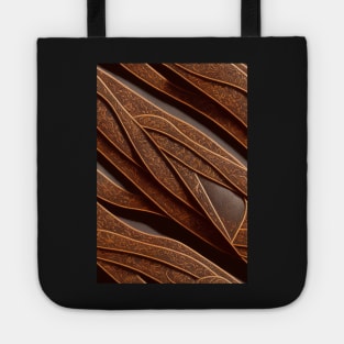 Dark Brown Ornamental Leather Stripes, natural and ecological leather print #54 Tote