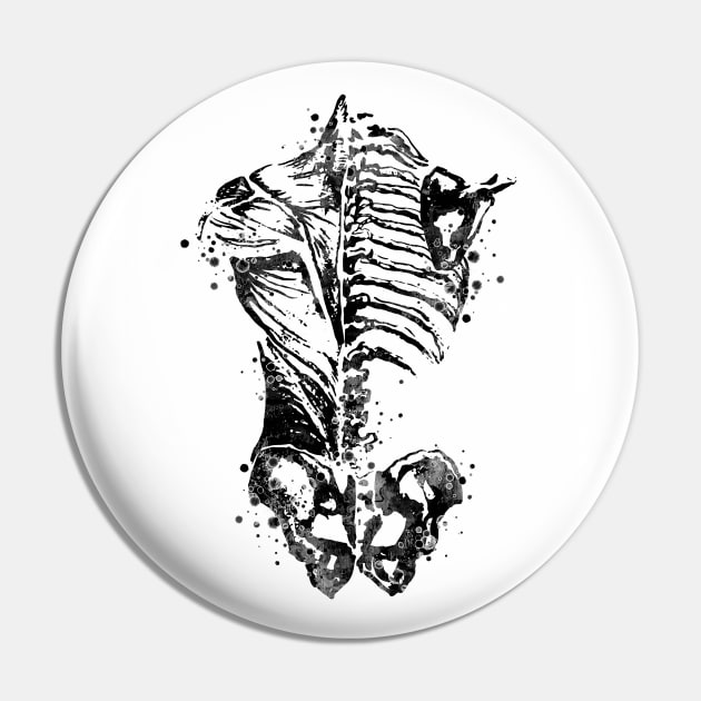 Human Back Bones and Muscles Anatomy Pin by LotusGifts