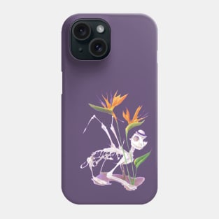 Bird of Paradise Skeletal Winged Cat Phone Case