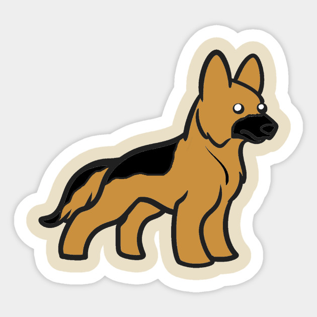 German Shepherd Black And Tan Cartoon German Shepherd Sticker Teepublic Au