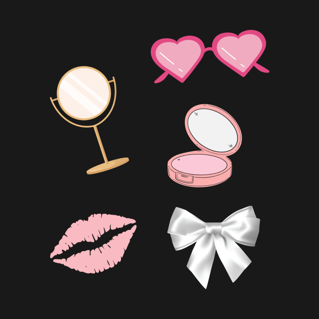 Y2k Coquette Vanity Design Sticker Pack Pink by madiwestdal