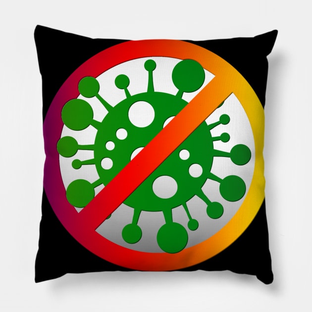 Stop coronavirus (multicolor) Pillow by pArt