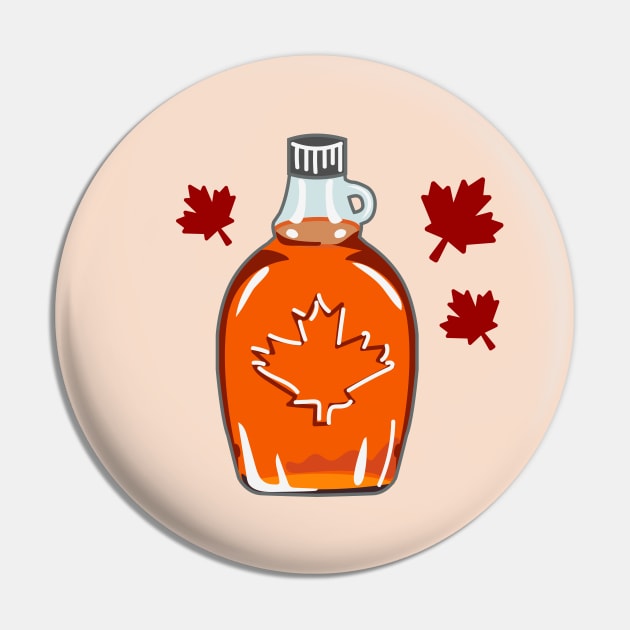 Super Canadian Maple Syrup Bottle Pin by tanyadraws