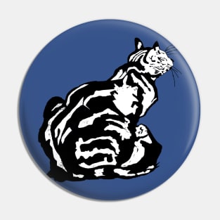 Back View Of An Insubordinate Tabby Cat Illustration Pin