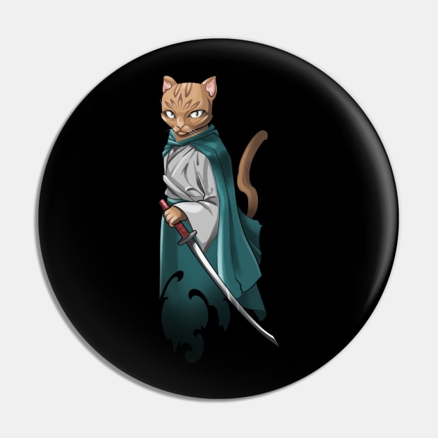 Samurai cat Pin by Vika_lampa_13