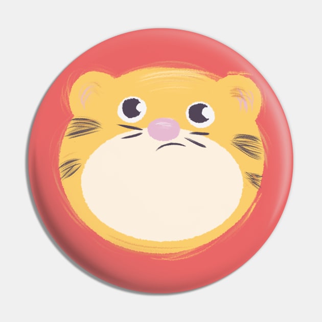 Tiny tiger face Pin by AmyNewBlue