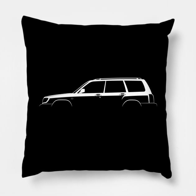 Subaru Forester (SF) Silhouette Pillow by Car-Silhouettes