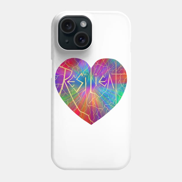 Resilient Rainbow Kintsugi Heart Phone Case by Art by Deborah Camp