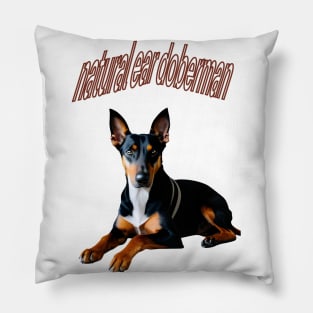 natural ear doberman Pillow