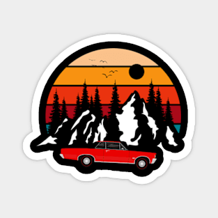 Sunset travel retro vibe Magnet