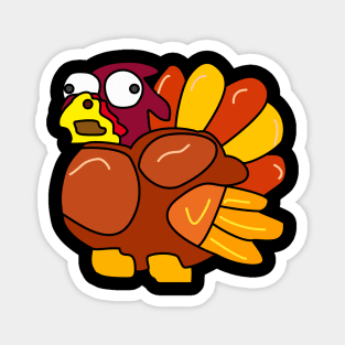 Chicken Turkey (eyes that look to the right, left and facing the left side) - Thanksgiving Magnet