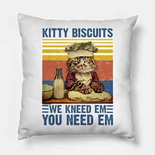 Kitty Biscuits Vintage Pillow