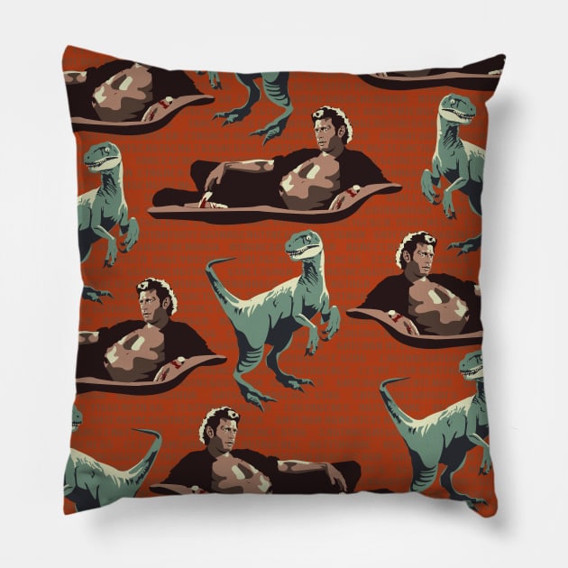 Jurassic Geniuses Pillow by RebekahLynneDesign