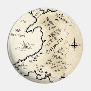 Medieval Map Of Wales (Welsh) Pin