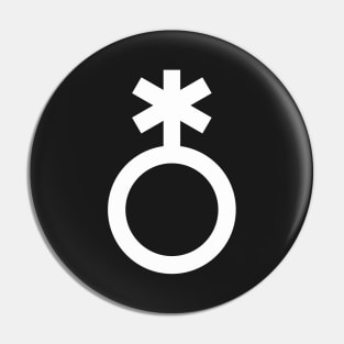 Nonbinary Symbol (white) Pin