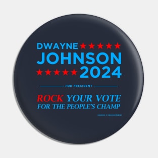 Vote The Rock 2024 President Dwayne Johnson Election (blue) Pin