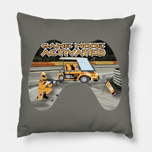 Game Mode Activated orange Race Track Pillow