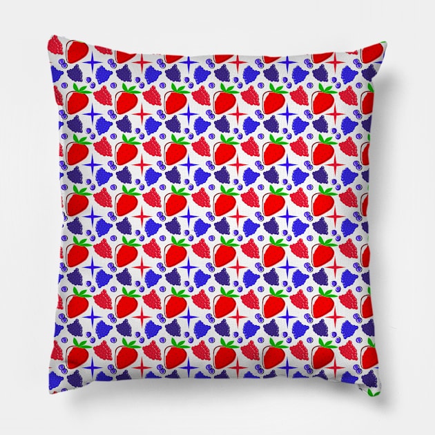 Berry Patch Pattern Pillow by Fad-Artwork