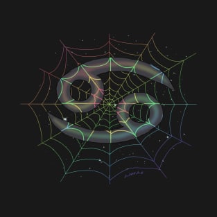 Rainbow spiderweb Cancer T-Shirt