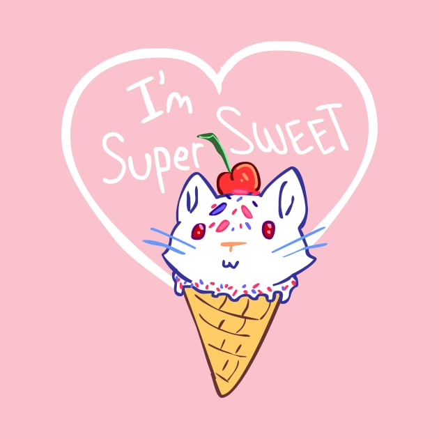 I'm Super Sweet Cute Kitty Cat Ice Cream Ice Cream Cat Pin TeePublic