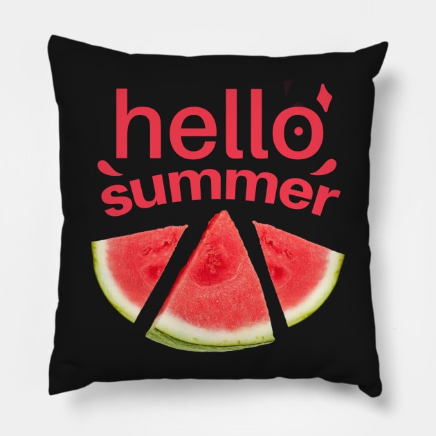 Hello summer watermelon Pillow by SOF1AF