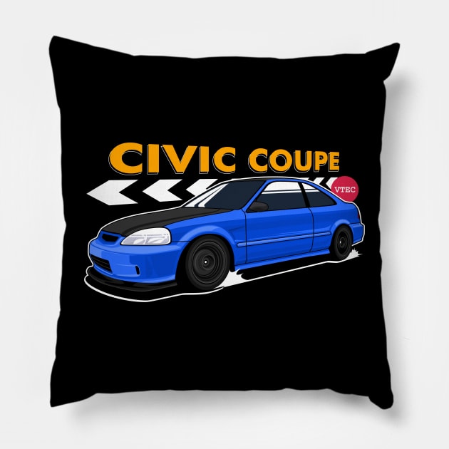 Civic Coupe JDM Cars Pillow by masjestudio