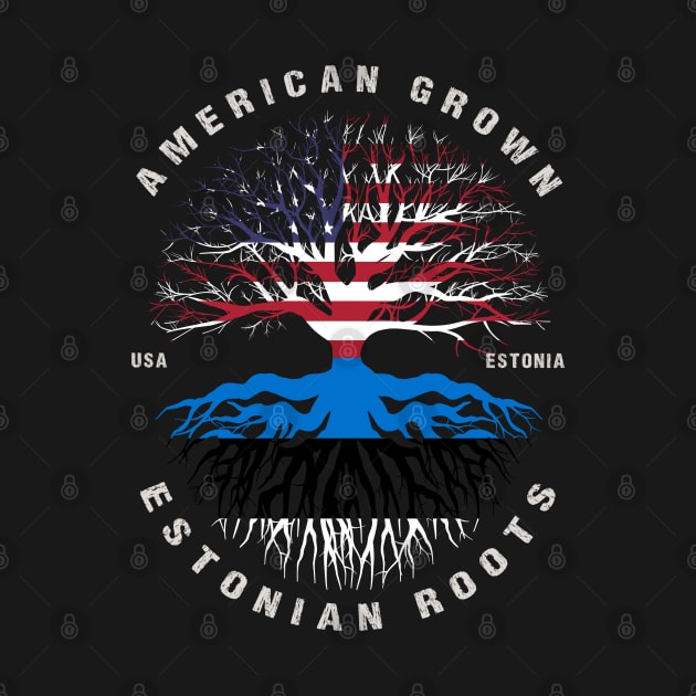 American Grown Estonian Roots Estonia Flag by heart teeshirt