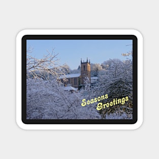 Seasons Greetings Winter Church St Michaels Ironbridge Magnet