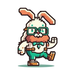 Cute happy kawaii 8-bit 16-bit pixel easter rabbit bunny T-Shirt