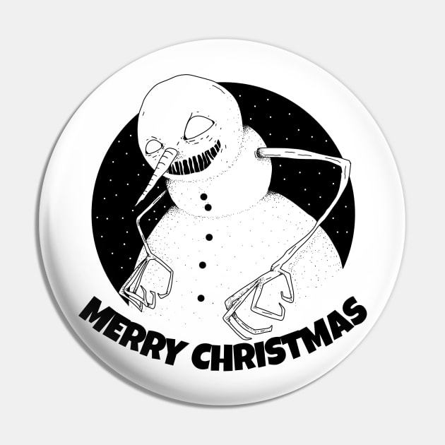 Creepy Snowman for Ugly Christmas Pin by XOZ