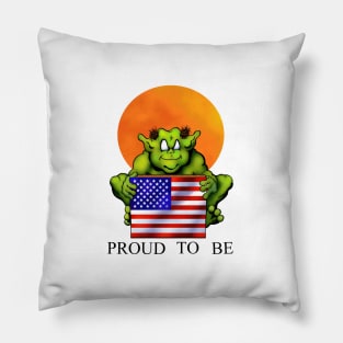 American Flag Proud Trollord Pillow