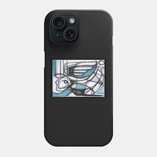 Abstract angel charcoal and chalk illustration Phone Case