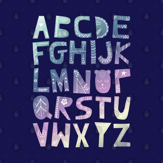 Decorated Alphabet (gradient colors) by Ofeefee