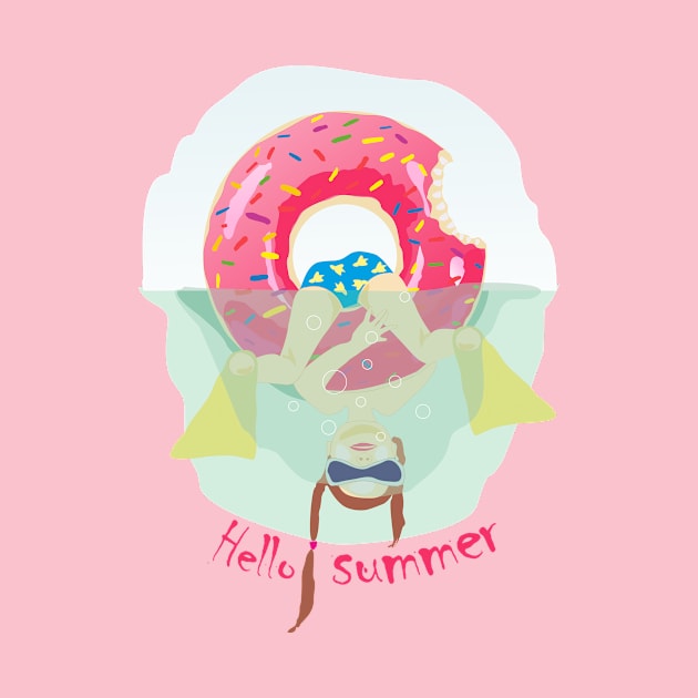 Hello summer watercolor digital illustration by Impression Style