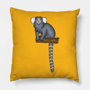 Common marmoset cartoon illustration Pillow