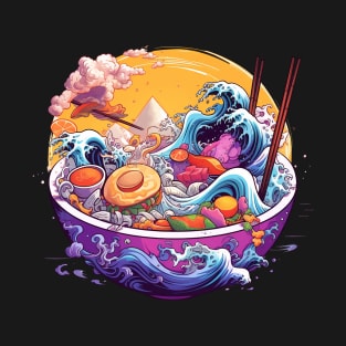 Great Wave Ramen Soup Bowl T-Shirt