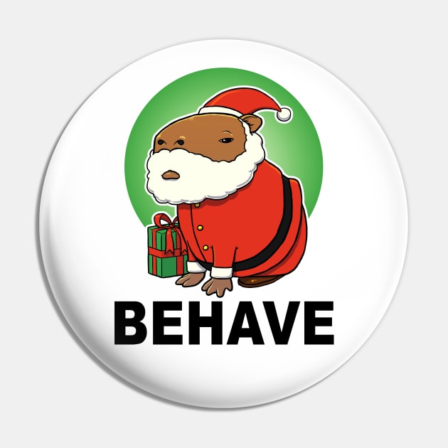 Behave Capybara Santa Pin by capydays