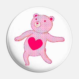 Pink dancing bear retro Pin