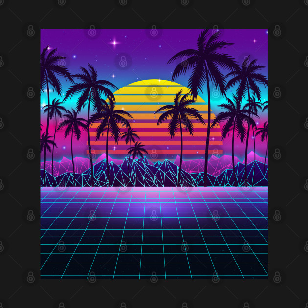 Discover Radiant Sunset Synthwave - Synthwave - T-Shirt