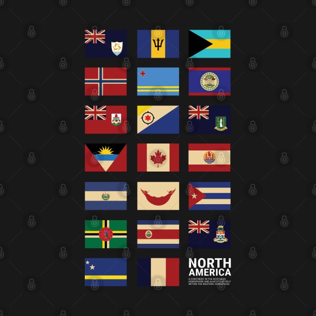 North America Country Flags Set by KewaleeTee