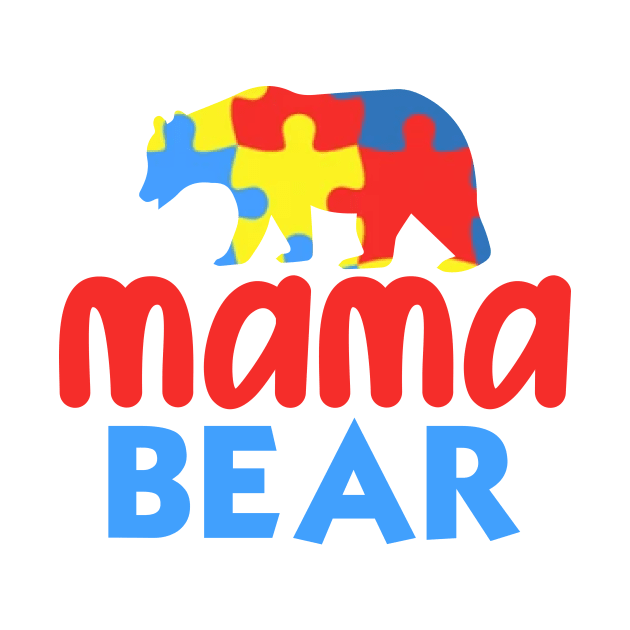 Mama Bear Autism Awareness Gift for Birthday, Mother's Day, Thanksgiving, Christmas by skstring