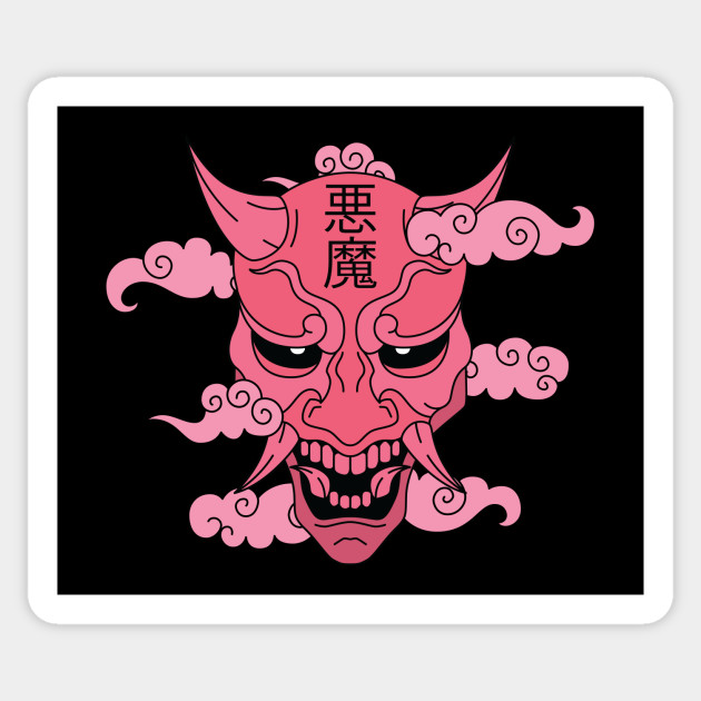 Get Wallpaper Japan Oni Mask Pink Oni Mask Pegatina Teepublic Mx For iPhone