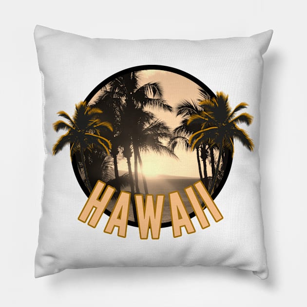 Hawaii t-shirt designs Pillow by Coreoceanart