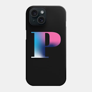 Capital Letter P Monogram Gradient Pink Blue White Phone Case