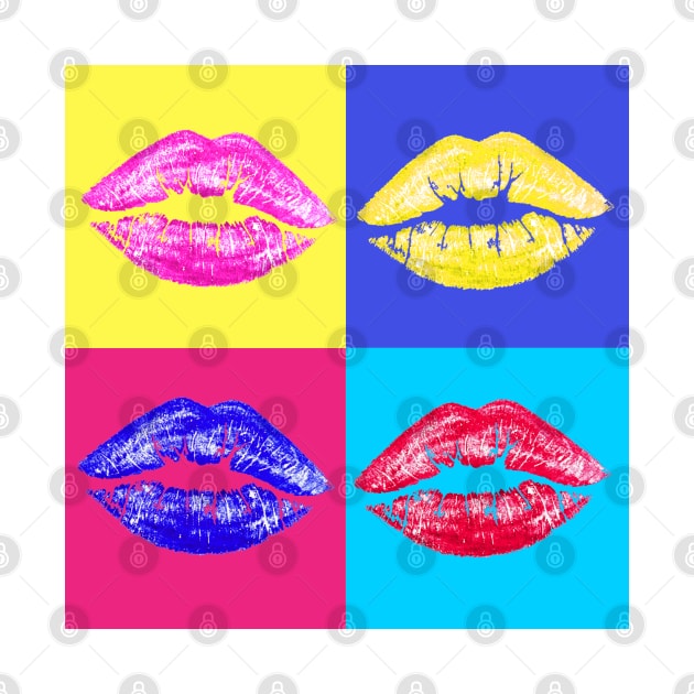 LIPS ON COLOURED SQUARES by LASTARR