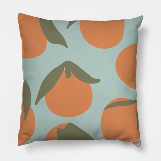 oranges and shapes Pillow by NJORDUR