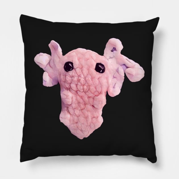 A cute pink axolotl Pillow by Shadowbyte91