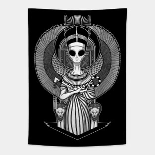 The alien Nefertiti - Black version Tapestry