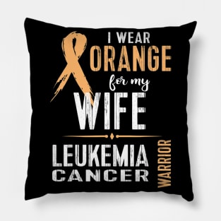 Leukemia Cancer Awareness T Shirt Wife Warrior Ribbon Pillow