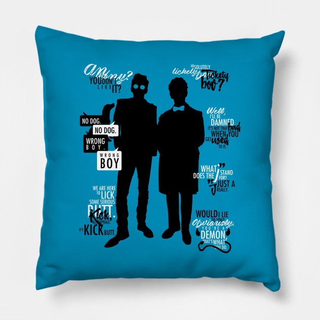 Good Omens: Crowley & Aziraphale Pillow by firlachiel